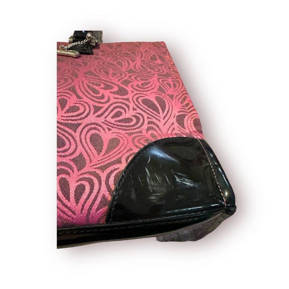 Diane von Furstenberg Large Tote Black Pink‎ Heart Luggage Weekender - Picture 6 of 11
